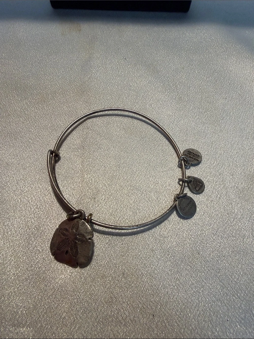 Alex and Ani Silver Sand Dollar Charm Bangle Bracelet